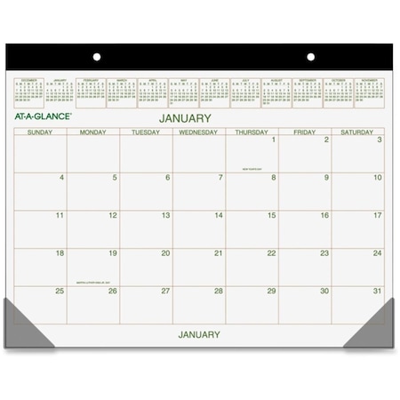 At-A-Glance At A Glance AAGGG250000 Recycled 2-Color Desk Pad Paper Calendar - Black AAGGG250000